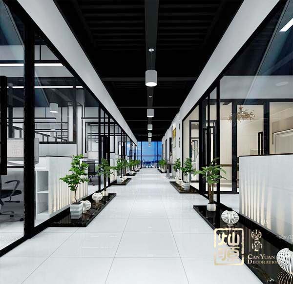 辦公室裝修過(guò)道效果圖